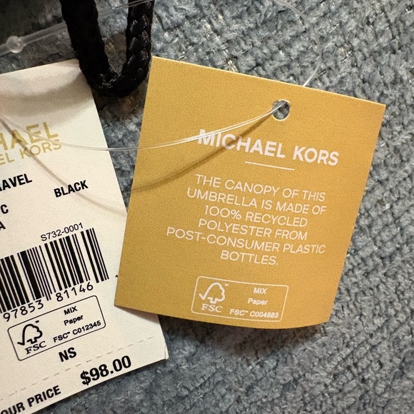 Michael Kors Leopard Print Umbrella - Black and Gray NWT $98 on tag - Picture 5 of 5